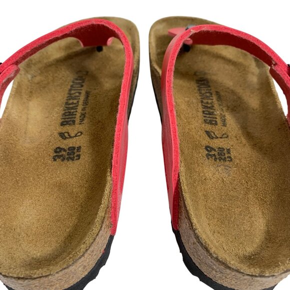 BIRKENSTOCK Womens Gizeh Sandals Birko Flor Size EU 39 Graceful Raspberry EUC - Picture 3 of 8